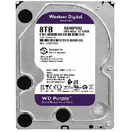 هارد دیسک بنفش 8 ترابایت WD Purple گرید A شرکتی